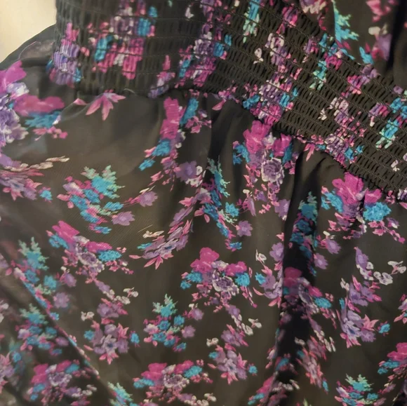 Torrid black purple and blue open back dress. Sz 3 - Picture 5 of 8